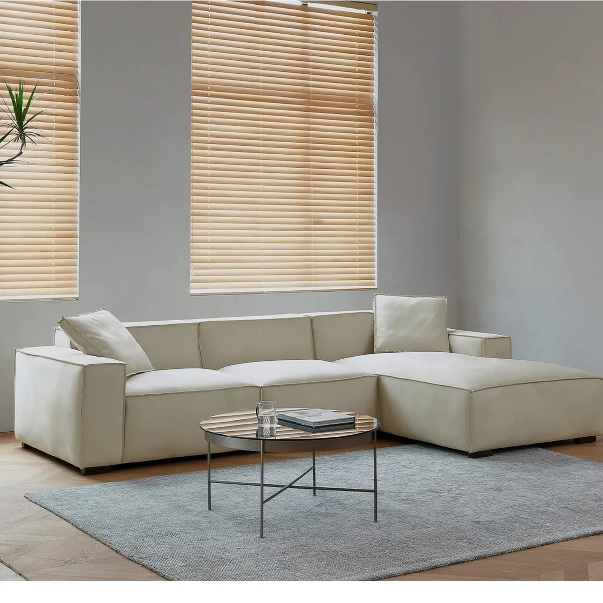 GENERICO - Sofá Seccional Modelo LUHAN color beigh