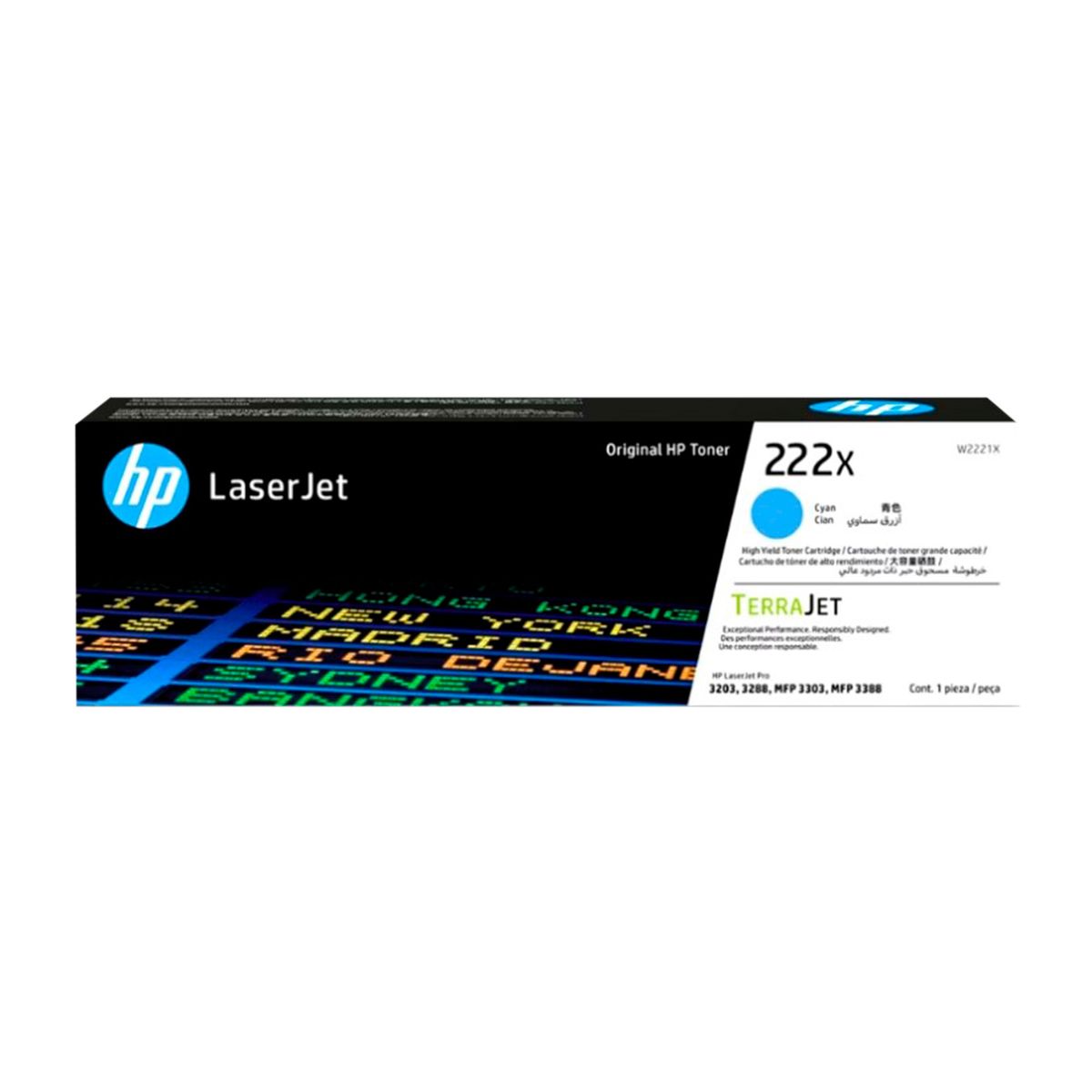 HP - TONER HP 222X CIAN 2500 PAGINAS PARA HP LASERJET M3303 PN W2221X