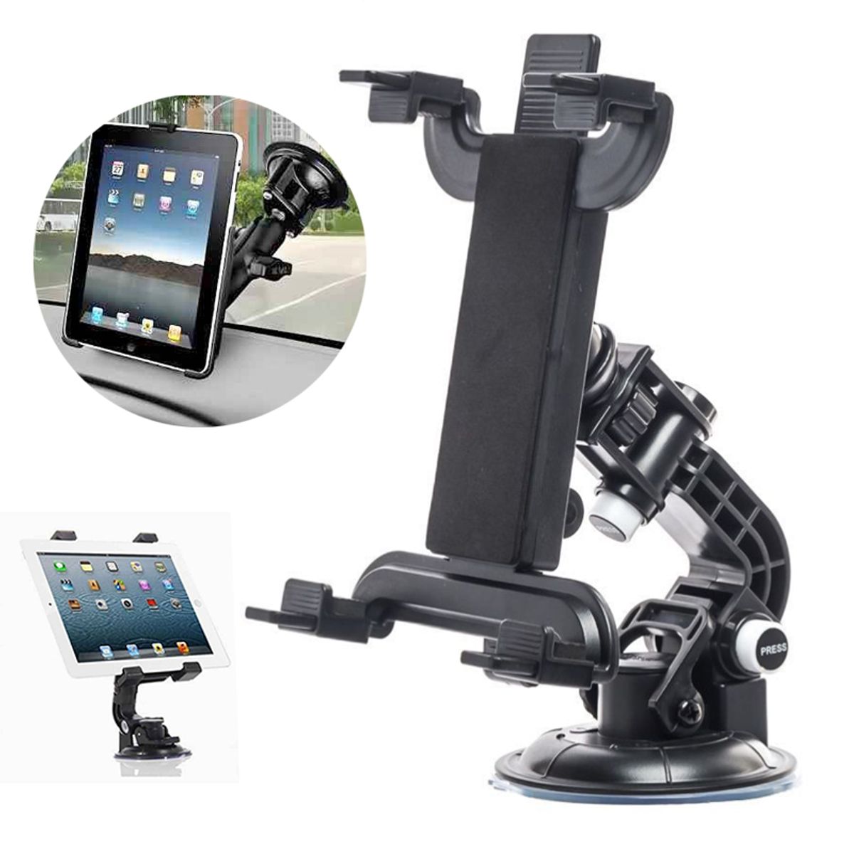 GENERICO - Soporte Holder para Tablet Universal Auto 360 3 en 1