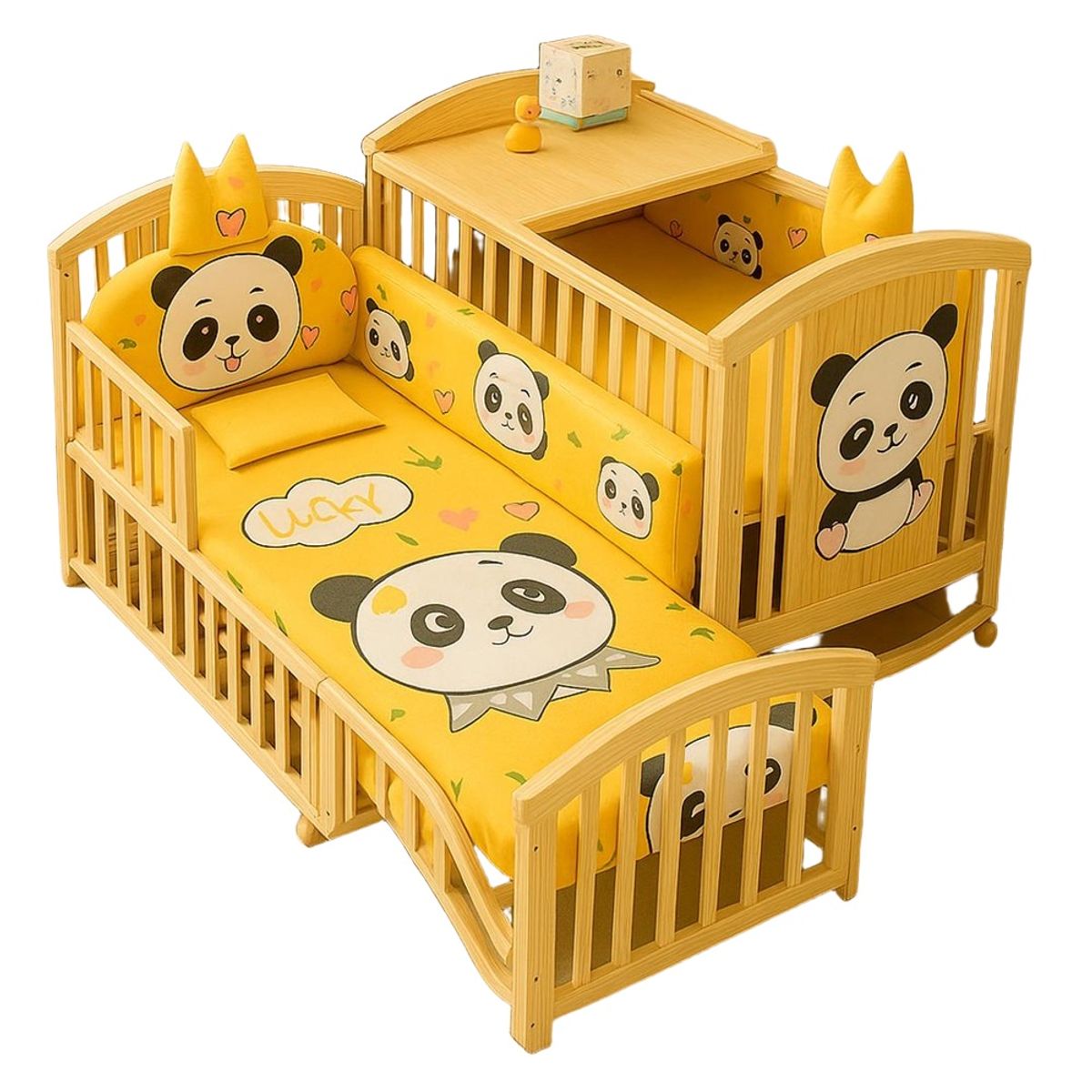 GENERICO - Cama  Cuna Multifuncional Convertible Expandible Panda