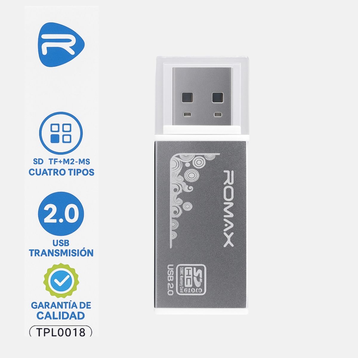 ROMAX - Lector de Tarjetas 4 en 1 Romax