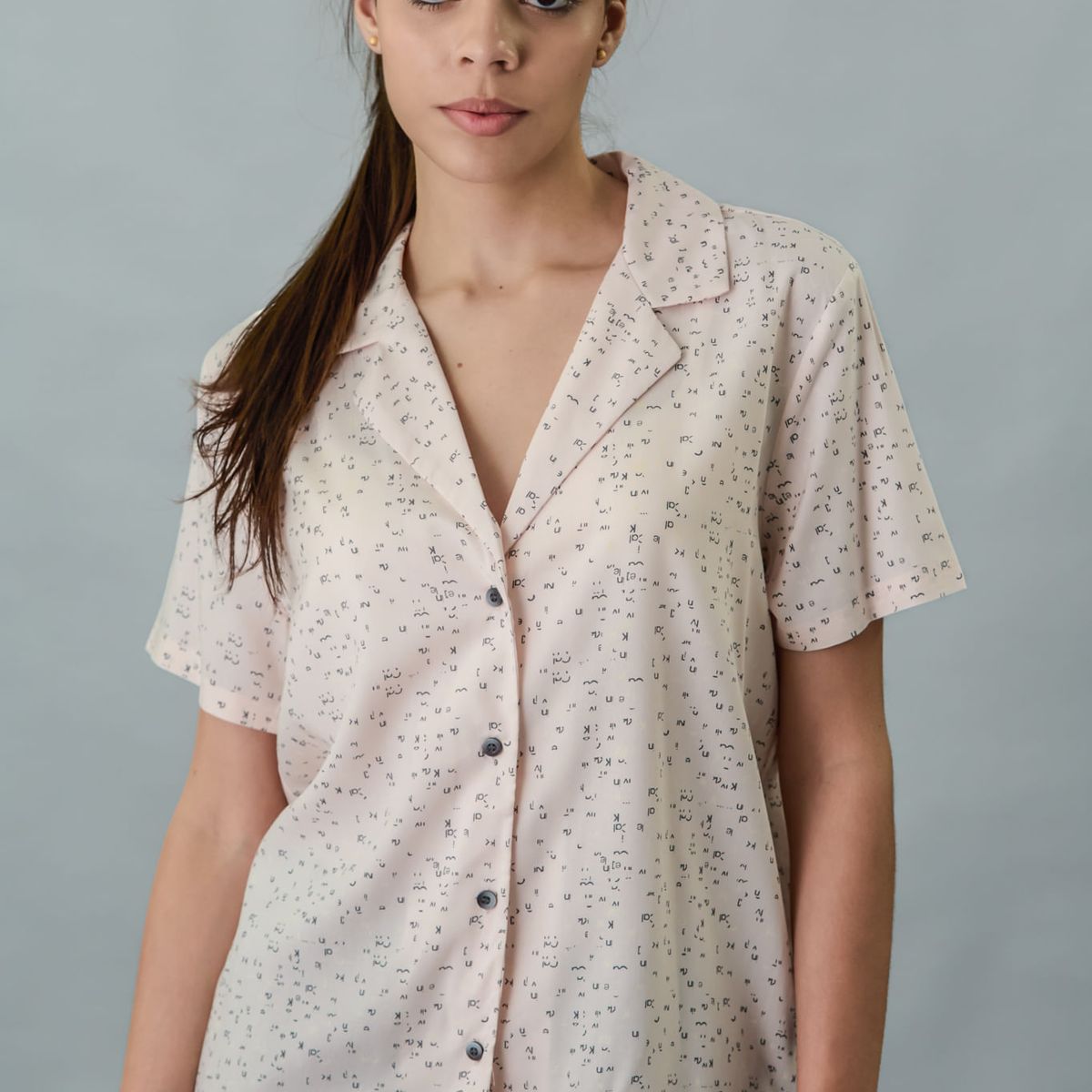 CALVIN KLEIN - WOVEN VISCOSE  - S/S BUTTON DOWN