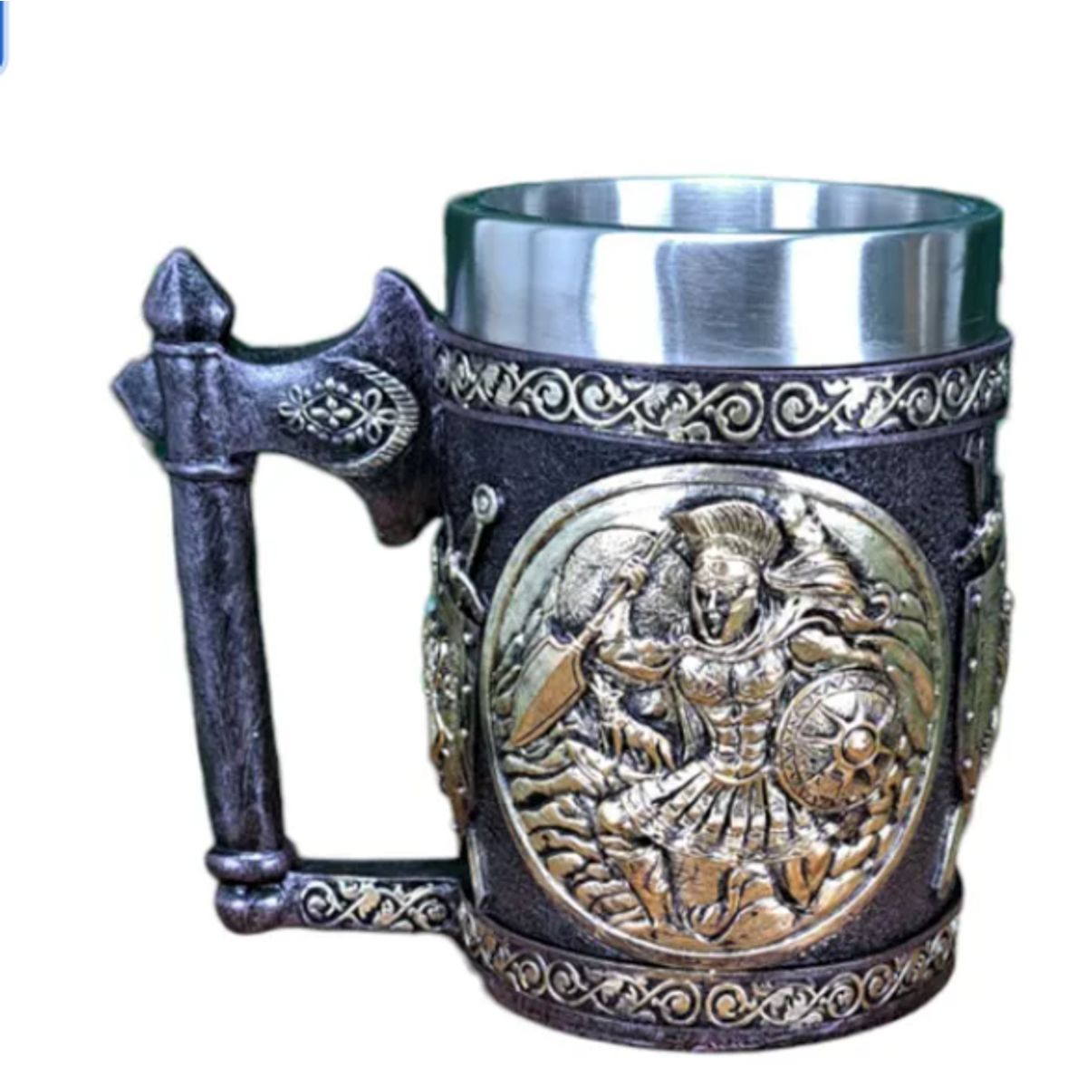 GENERICO - Taza Vintage Diseño Medieval Negro Gladiador