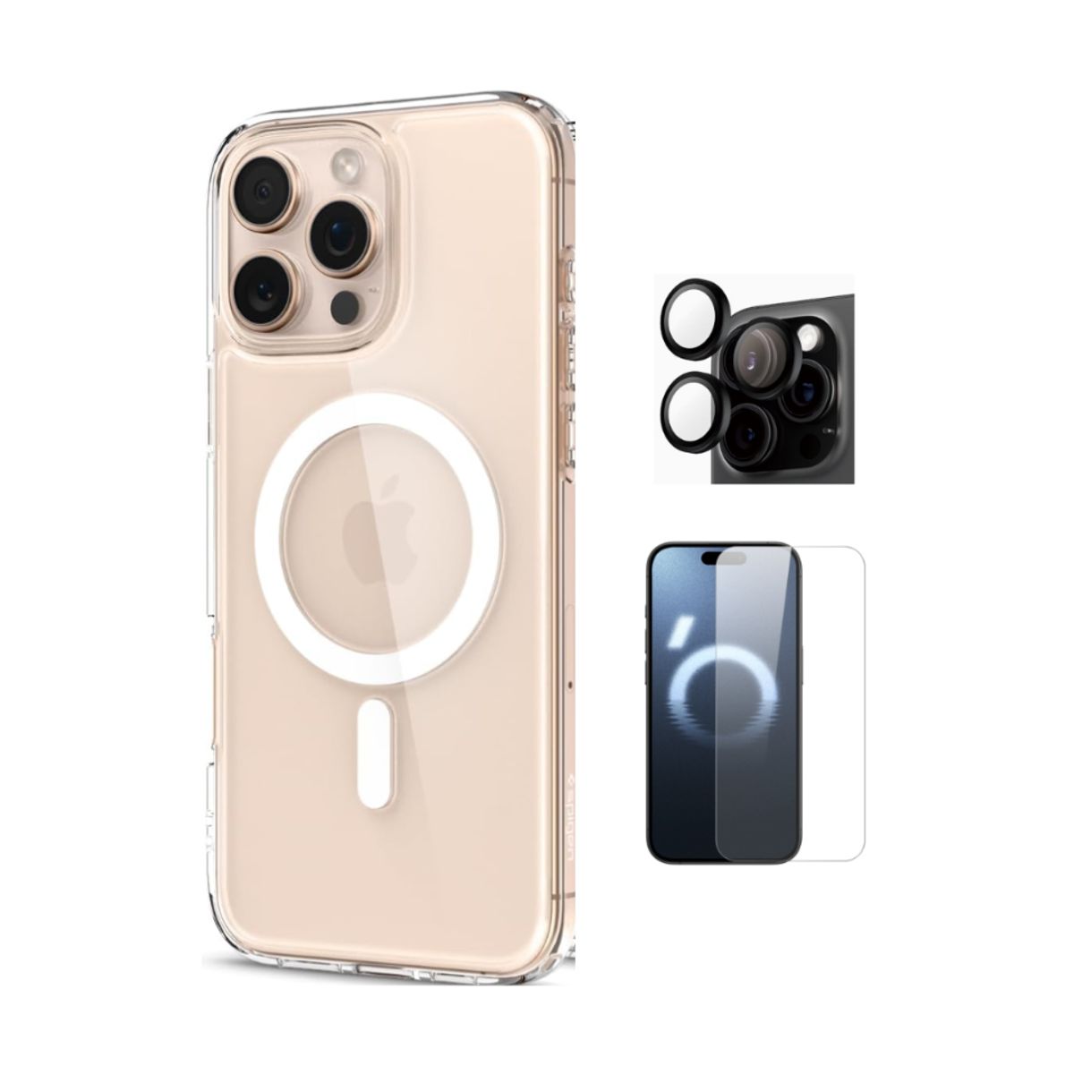 SPIGEN - CASE PARA IPHONE 16 PRO MAX SPIGEN ULTRA HYBRID MAG Y VIDRIOS