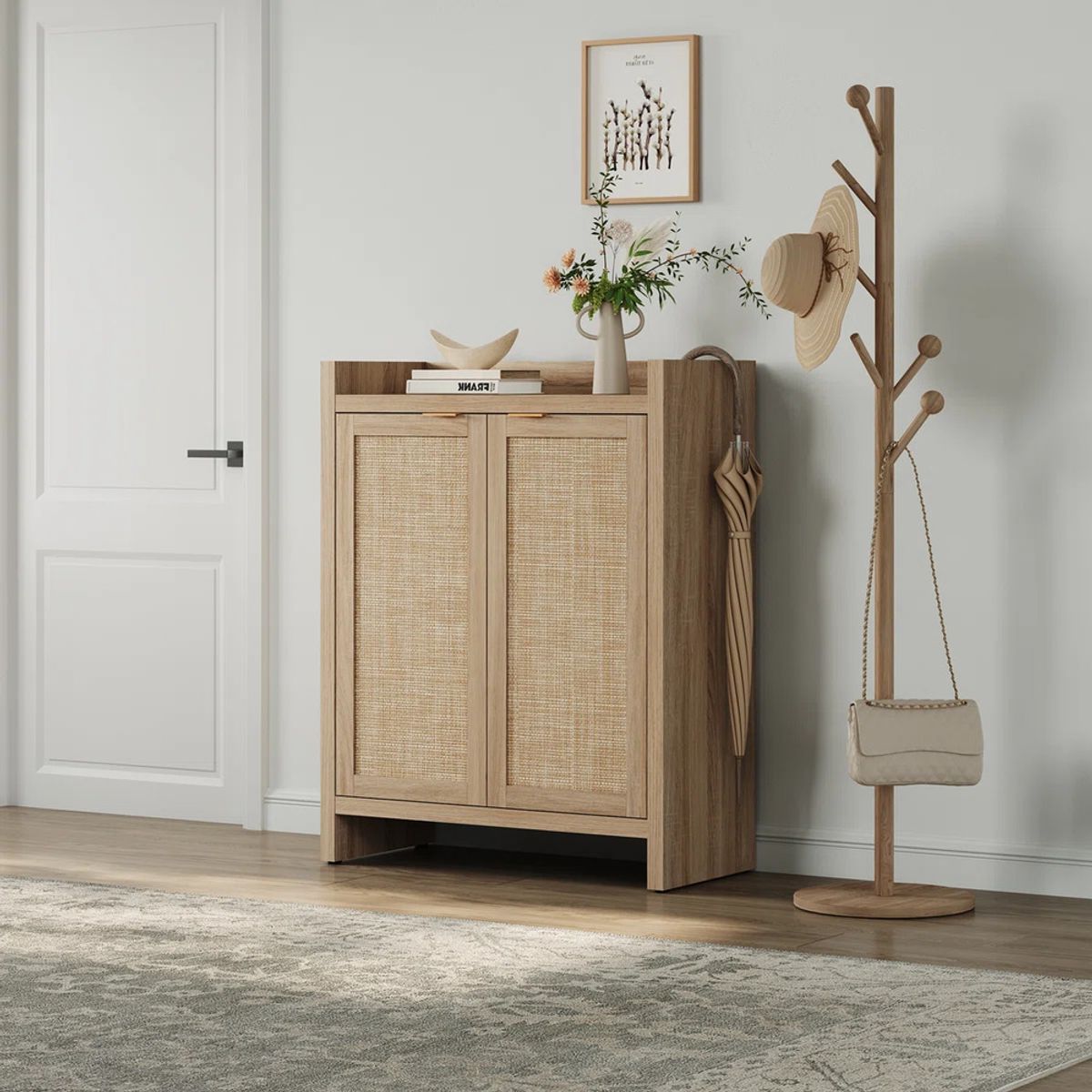 R&R MUEBLES - Zapatera Moderna Atou 2 Puertas Manzano R&R MUEBLES