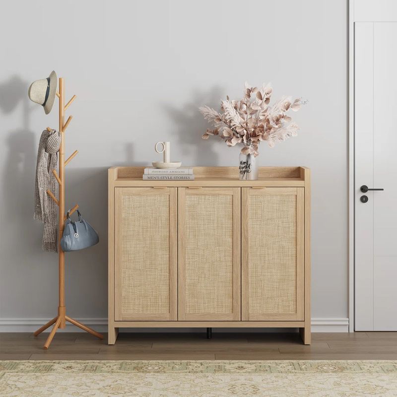 R&R MUEBLES - Zapatera Moderna Atou 3 Puertas Manzano R&R MUEBLES