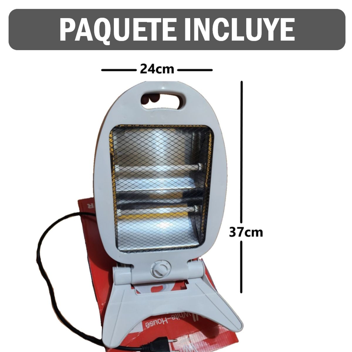 GENERICO - Estufa Eléctrica Blanca 800W con Doble Tubo de Calor