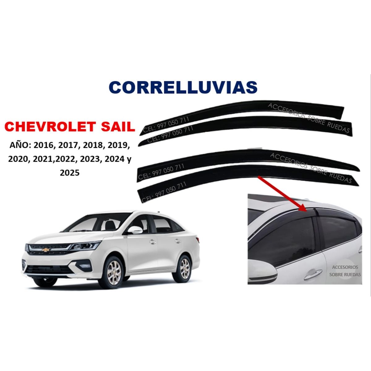 GENERICO - Correlluvias CHEVROLET SAIL año 2016 al 2025