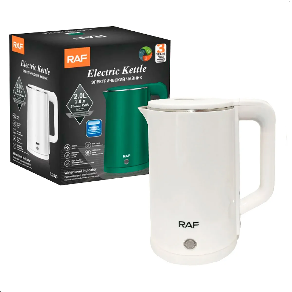 RAFF - Hervidor Eléctrico Raf R.7863 De 2 Litros 2000w Blanco