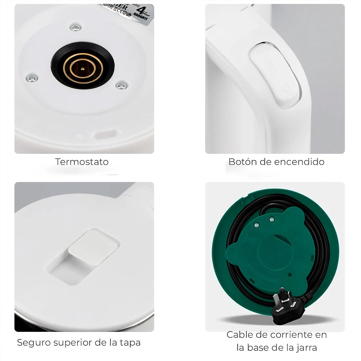 RAFF - Hervidor Eléctrico Raf R.7863 De 2 Litros 2000w Blanco