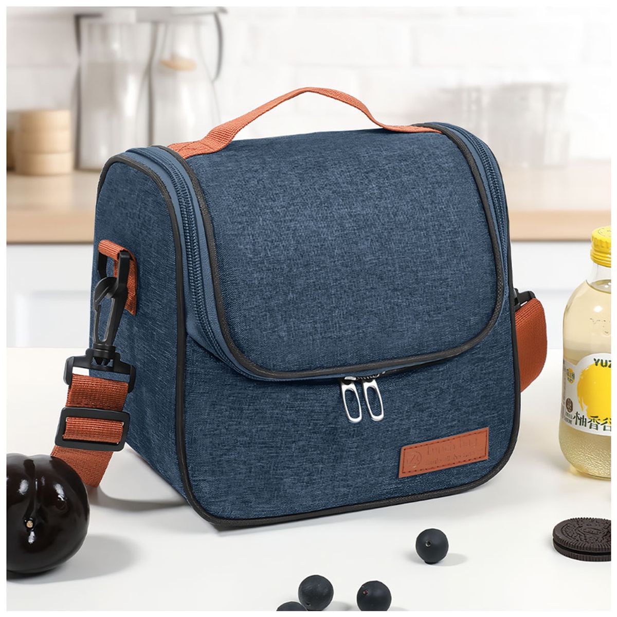 KELLER - Lonchera Térmica Impermeable con Correa Azul XW1