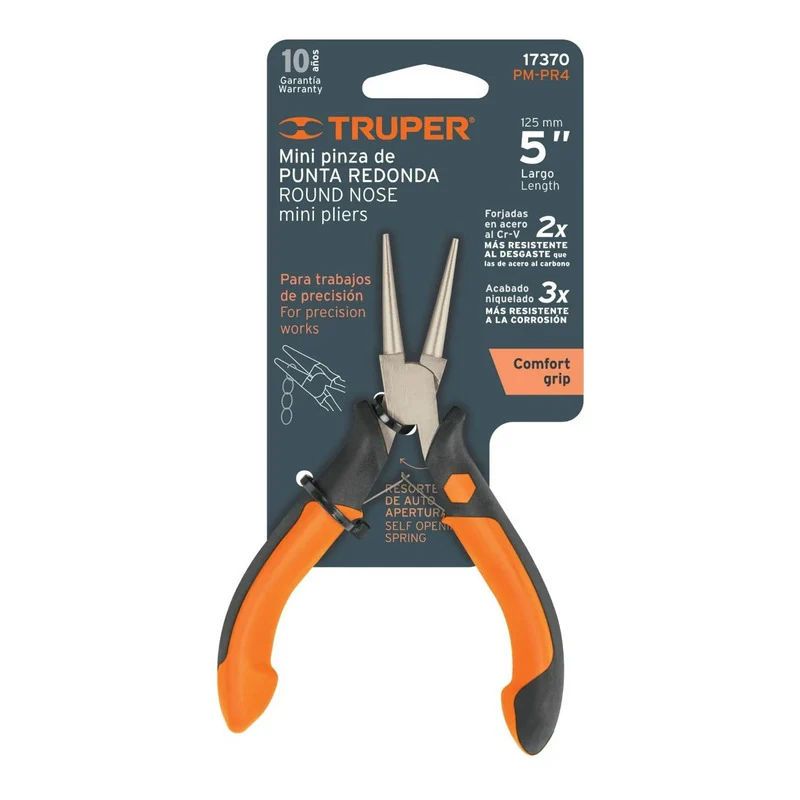TRUPER - Alicate Mini Pinza De Punta Redonda De 5 Pulgadas Pm-pr4 - 17370