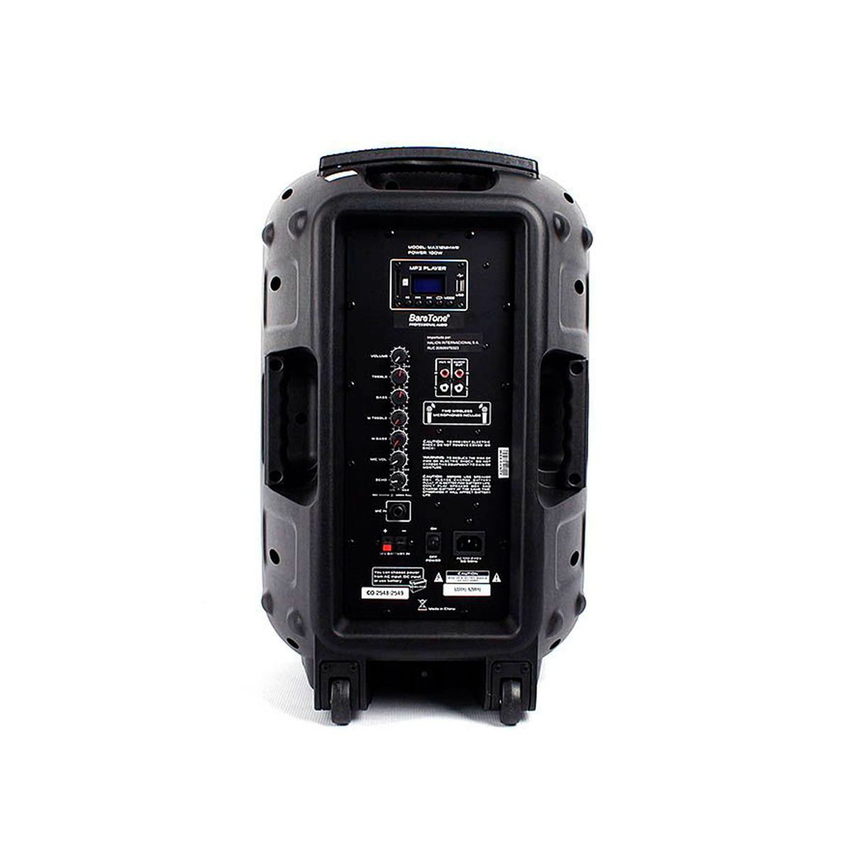 BARETONE - PARLANTE ACTIVO BARETONE CON BATERIA 120W 4OH 95DB 60OZ PN MAX-15MHWR