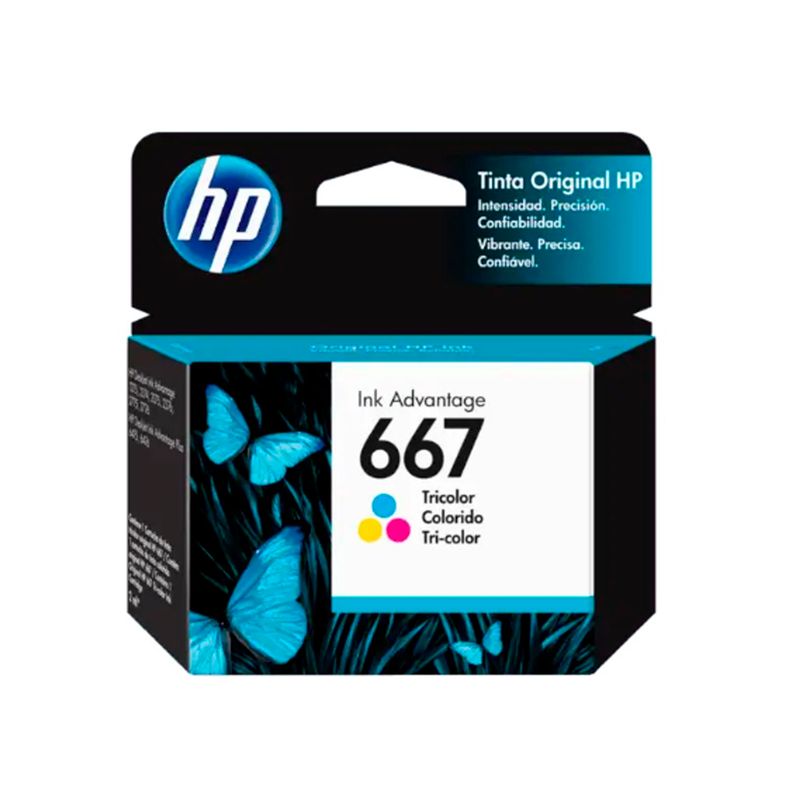 HP - TINTA HP 667 TRICOLOR CIAN AMARILLO Y MAGENTA 2ML 100PG PN 3YM78AL-R
