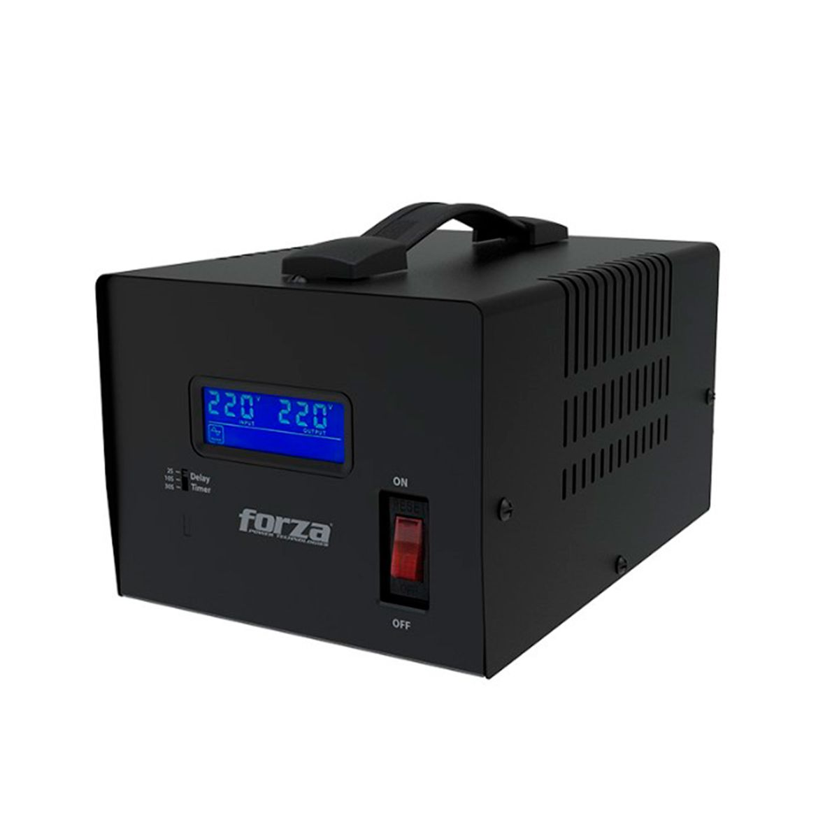 FORZA - ESTABILIZADOR FORZA 3 TOMAS 6000VA 3000W 220V NEGRO PN FZ-FVR-6002