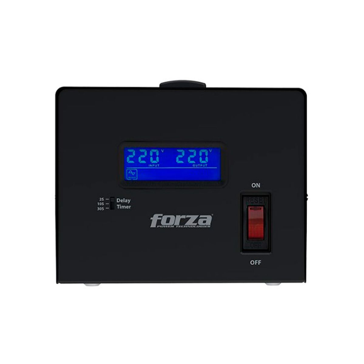 FORZA - ESTABILIZADOR FORZA 3 TOMAS 6000VA 3000W 220V NEGRO PN FZ-FVR-6002