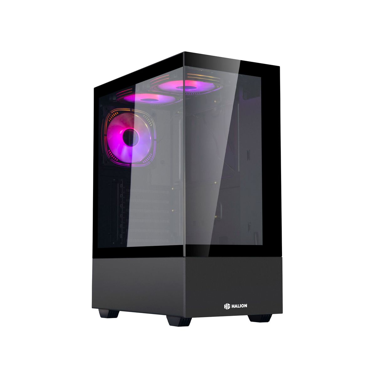 HALION - CASE GAMER HALION SIN FUENTE MARK 355 USB 3V LED RGB P-N MARK 355