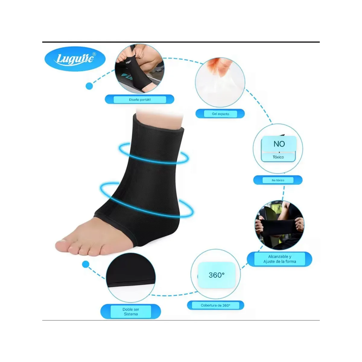 GENERICO - TOBILLERA CON GEL - ALIVIA DOLOR