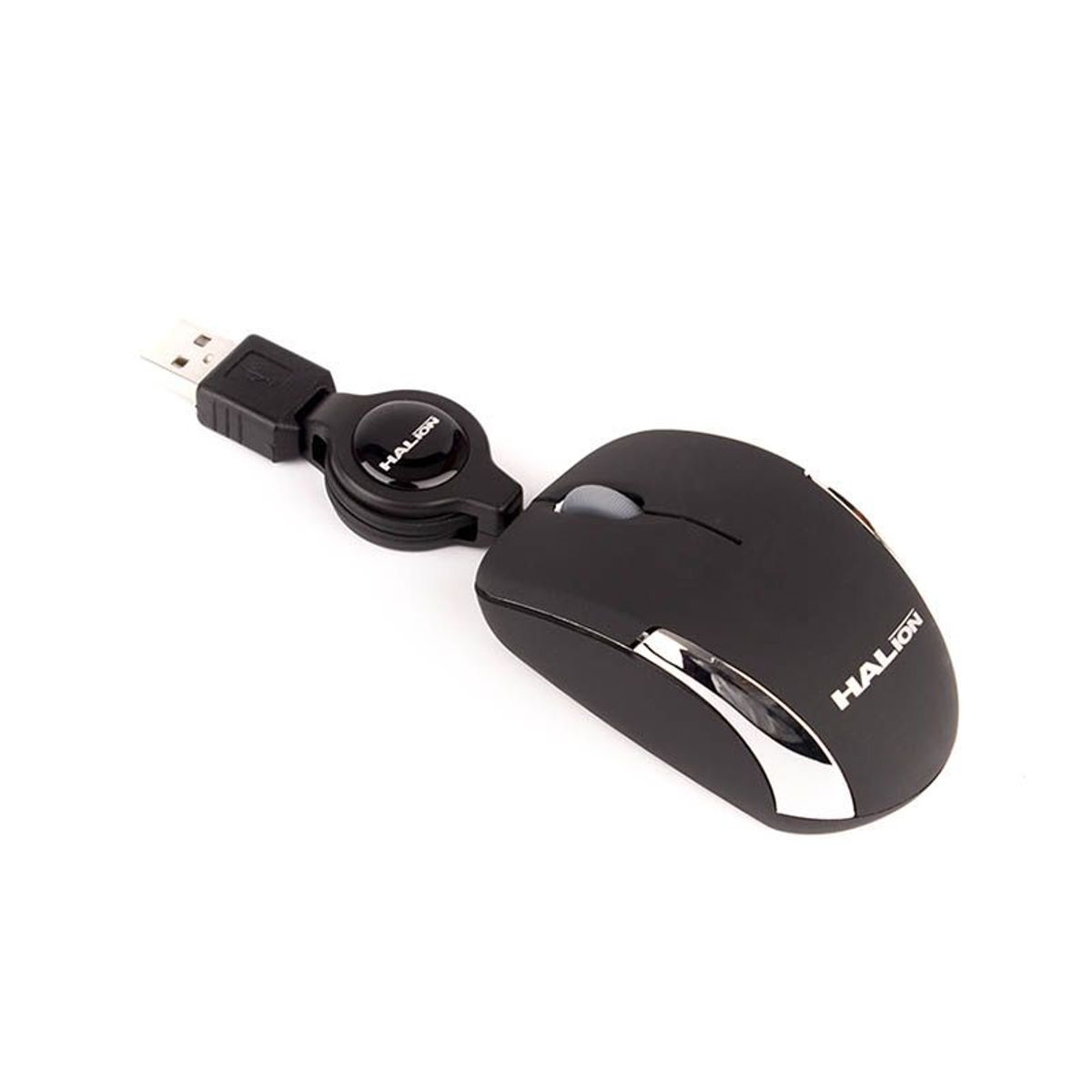 HALION - MOUSE USB MINI HALION HERMES HA-M1858 RETRACTIL NEGRO PN HA-M1858-BK