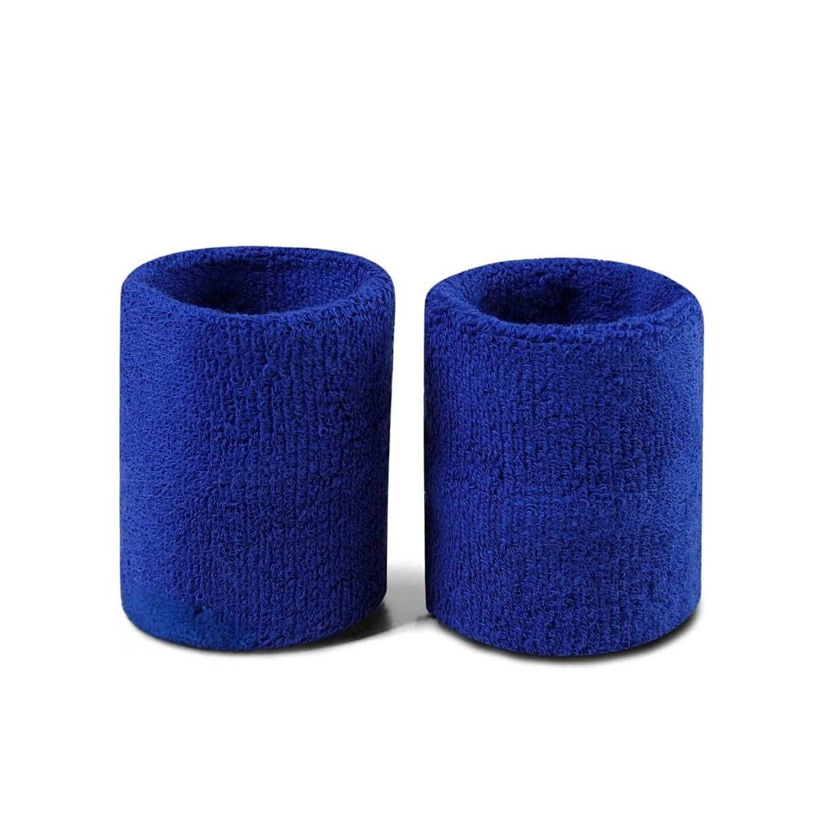 GENERICO - Muñequeras Deportivas Absorbentes de Algodon y Latex Azul