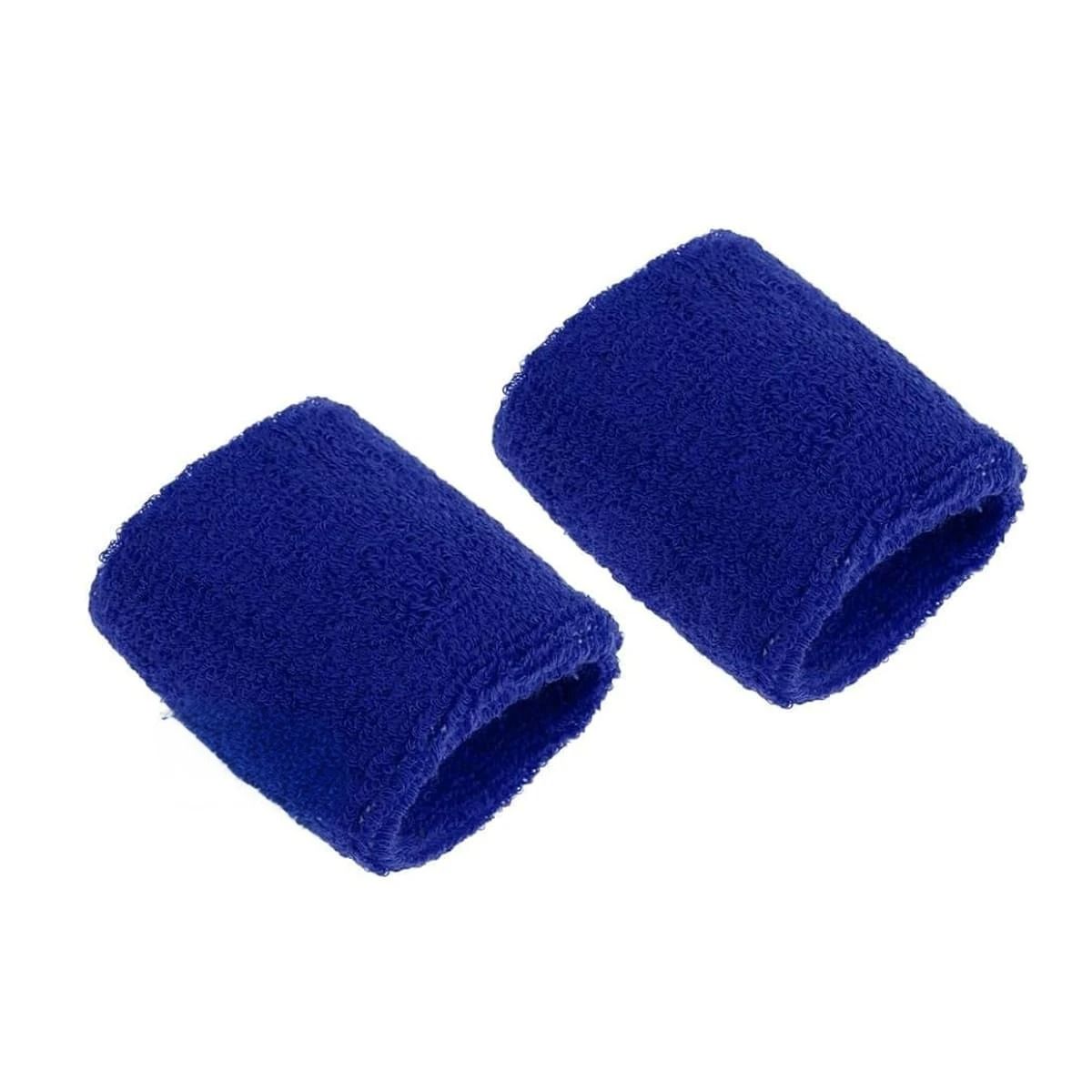 GENERICO - Muñequeras Deportivas Absorbentes de Algodon y Latex Azul