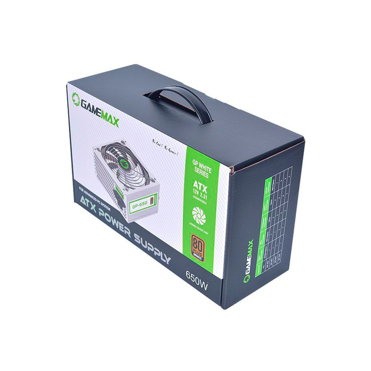 GAMEMAX - FUENTE DE PODER GAMEMAX 650W PCIE SATA 140MM COLOR BLANCO PN GP-650W