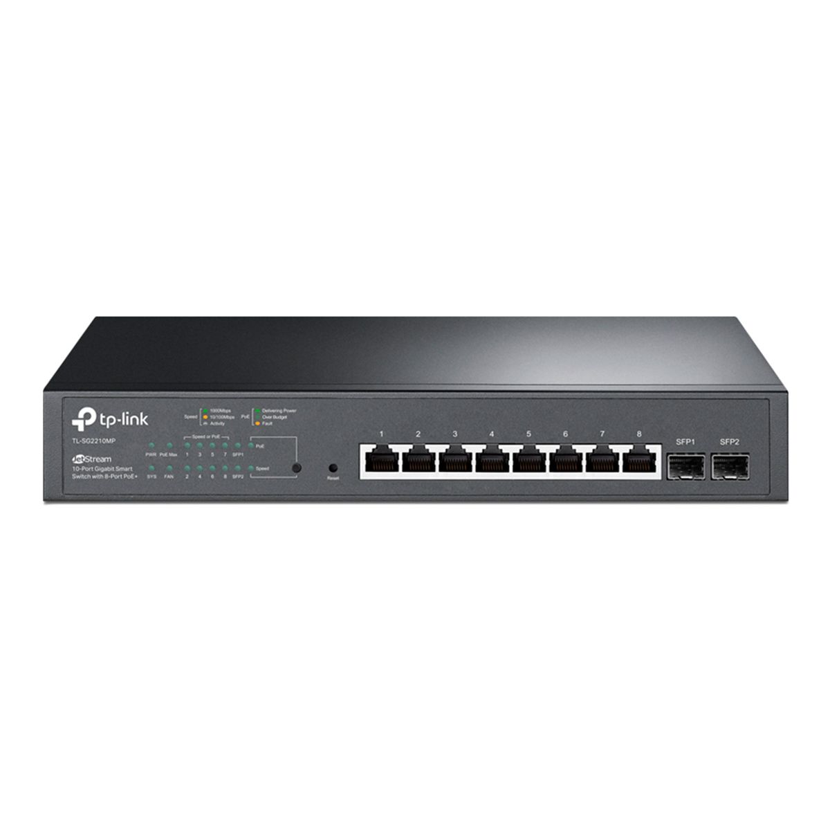 TP LINK - SWITCH TP LINK 10 PUERTOS GIGABIT POE 2SFP SLOTS PN TP-SG2210MP