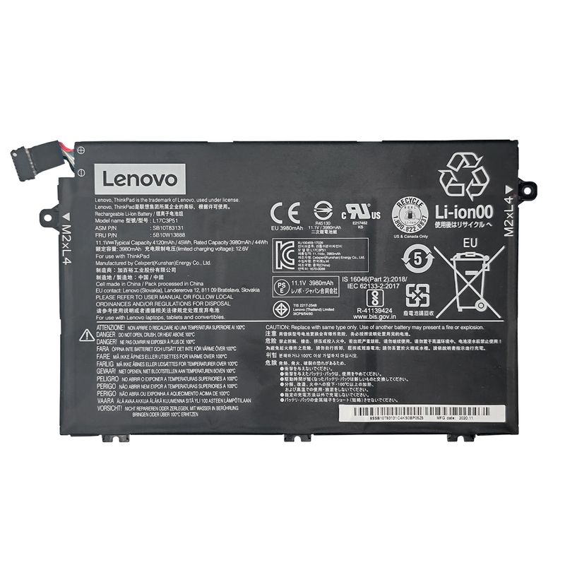 LENOVO - BATERIA LENOVO 45WH 4050MAH 111V 3 CELDAS THINKPAD E14 P-N L17C3P51