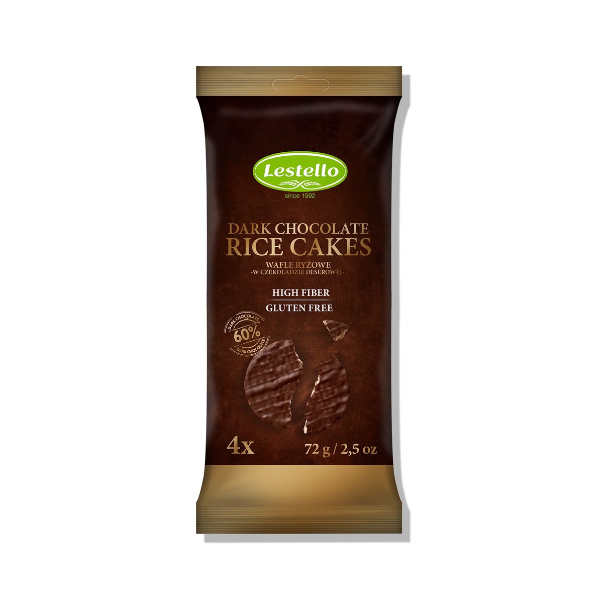 LESTELLO - LESTELLO GALLETAS DE ARROZ EN CHOCOLATE NEGRO SIN GLUTEN 72G