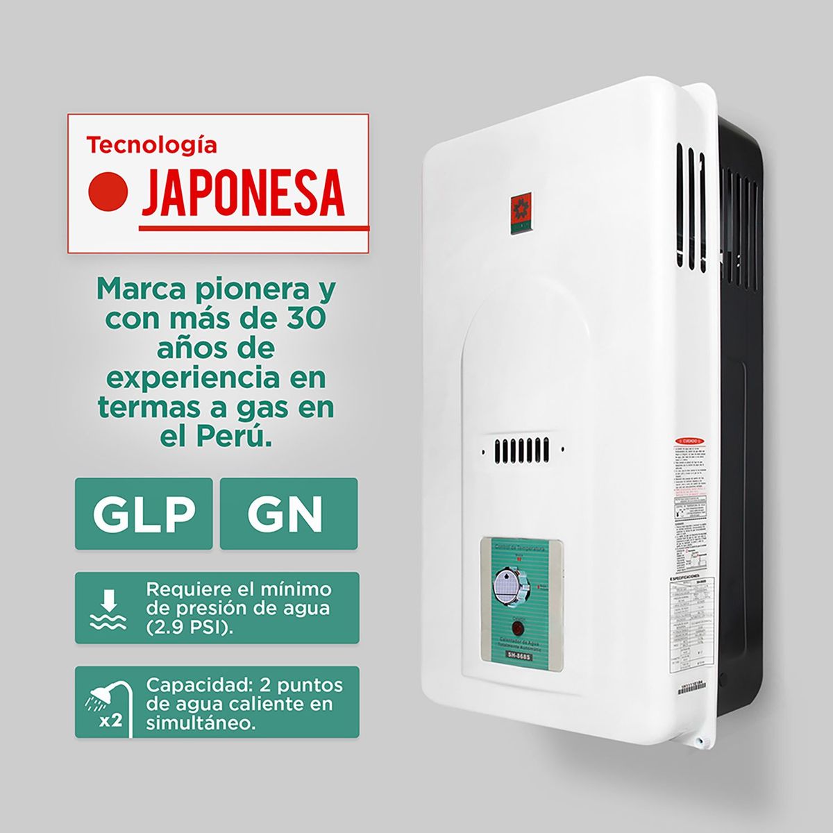 SAKURA - Calentador a Gas Sakura SH-868S 10 lt