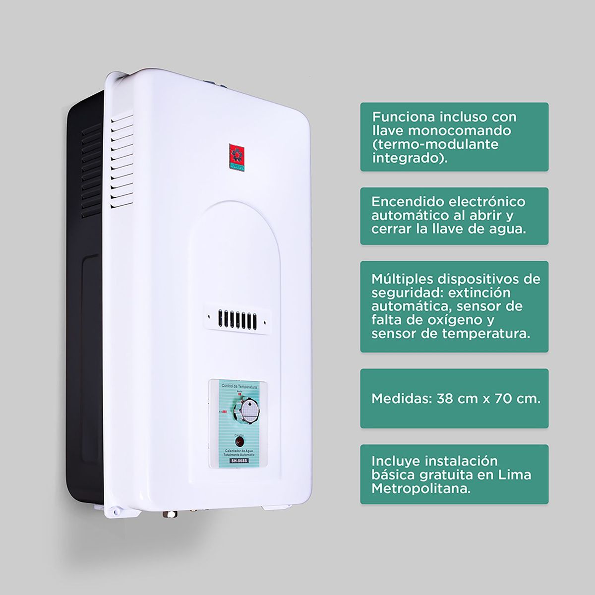 SAKURA - Calentador a Gas Sakura SH-868S 10 lt