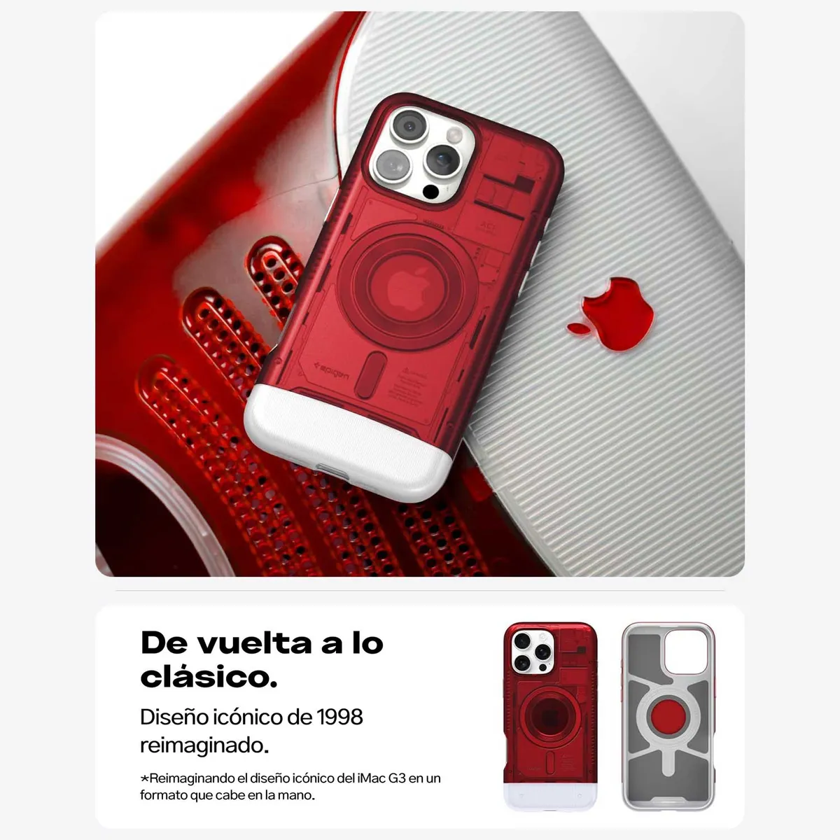 SPIGEN - Case Spigen Classic C1 Magnético iPhone 16 Pro Max Rojo