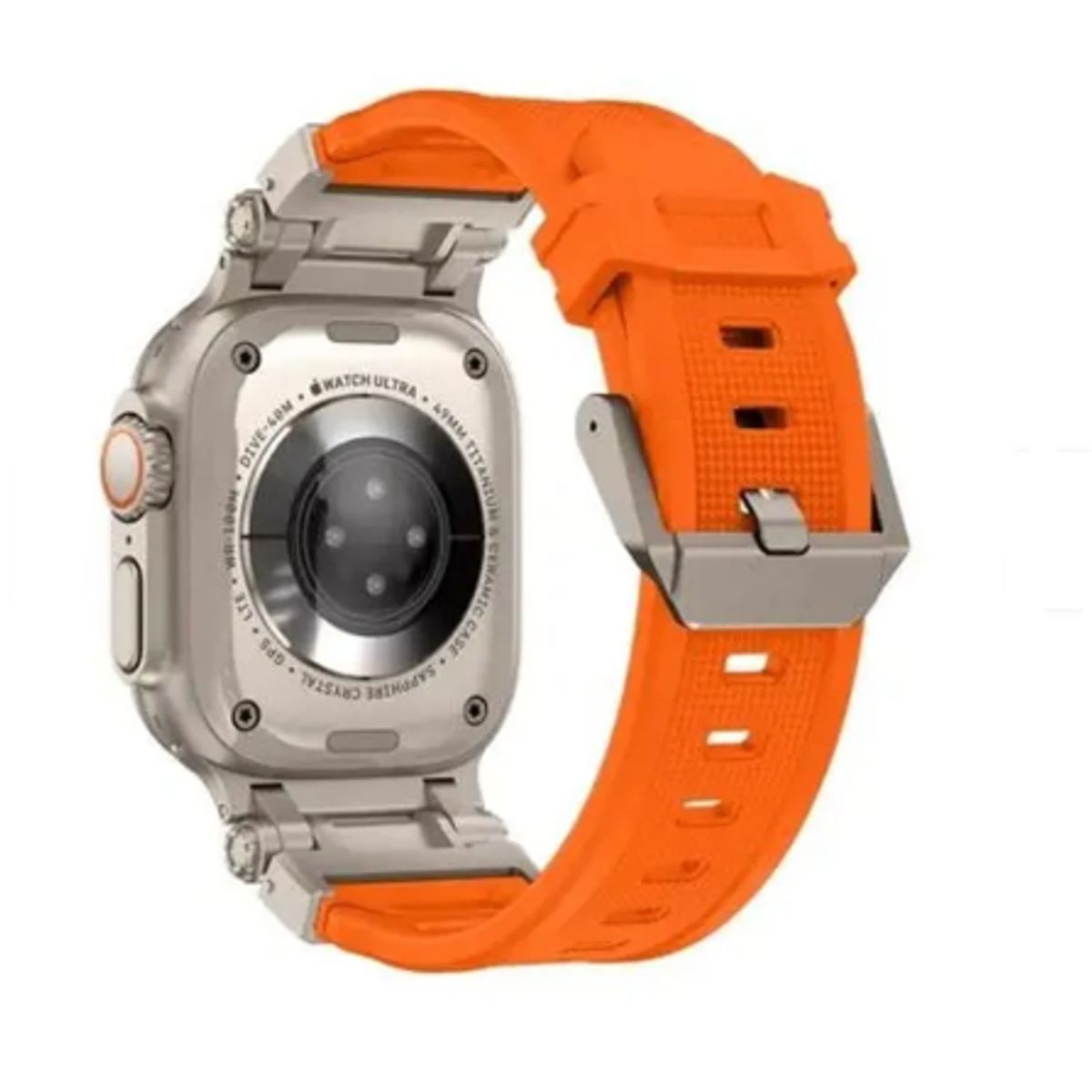 GENERICO - Correa Acero y TPU Rugged para Apple Watch 45mm - ORANGE