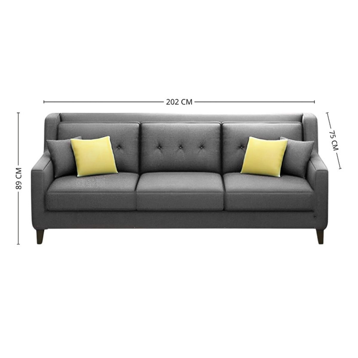 GENERICO - Sofá 3 Cuerpos Barroco - Gris Claro