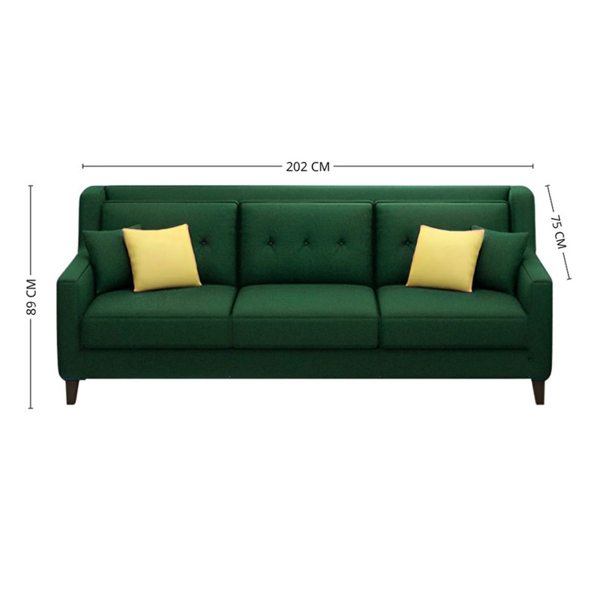 GENERICO - Sofá 3 Cuerpos Barroco - Verde