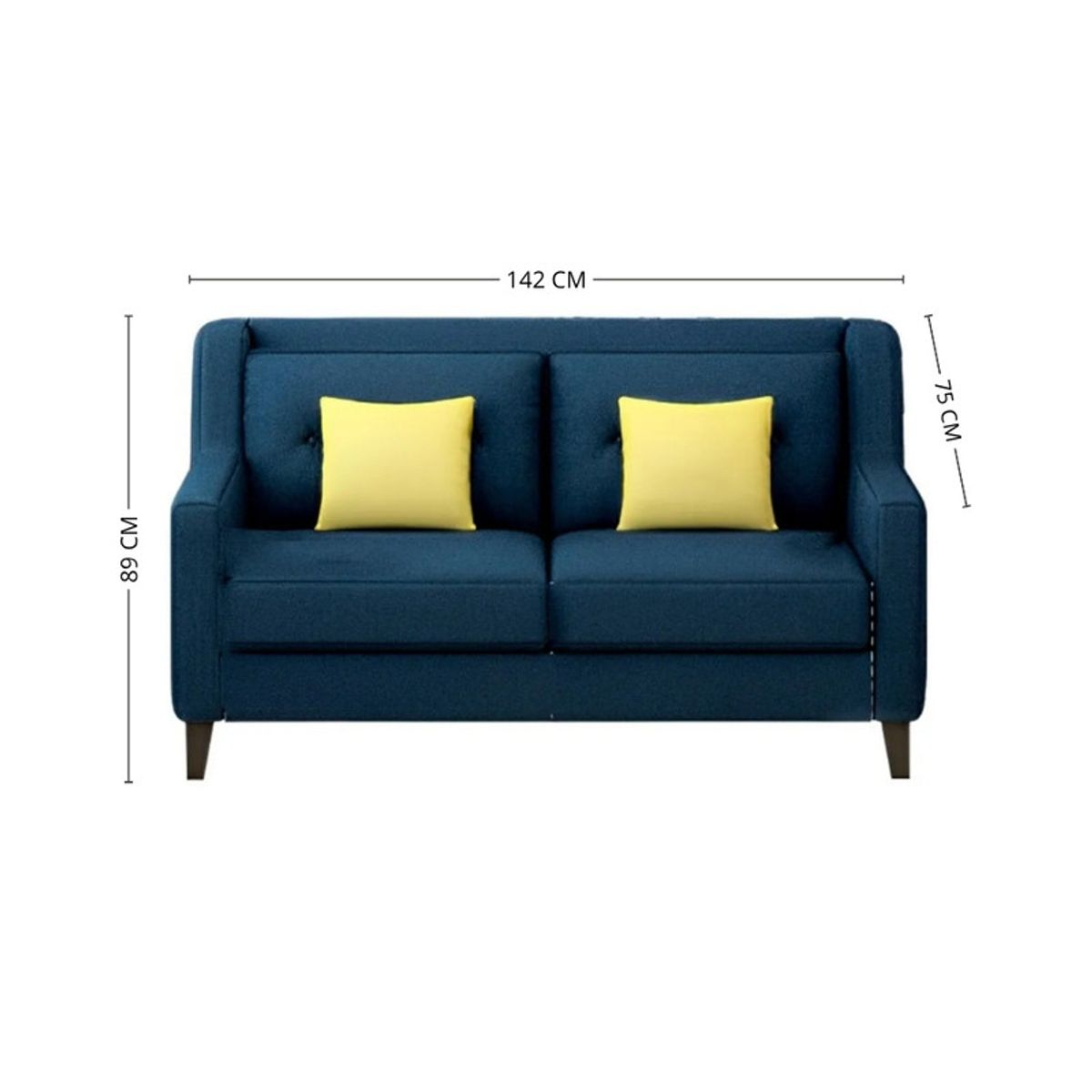 GENERICO - Sofá 2 Cuerpos Barroco - Azul Oscuro