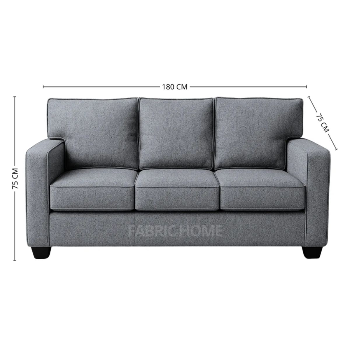 GENERICO - Sofá 3 Cuerpos Reims - Gris Claro