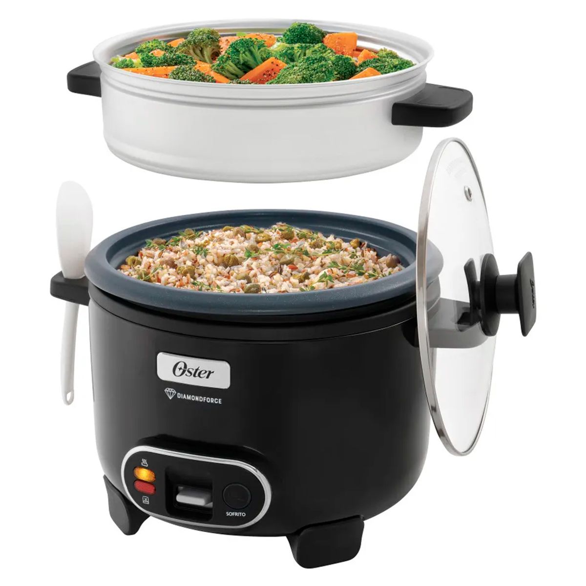 OSTER - Olla Arrocera de 1.8 Lts Oster Funcion Sofrito con Vaporera CKSTRC10DFBLK