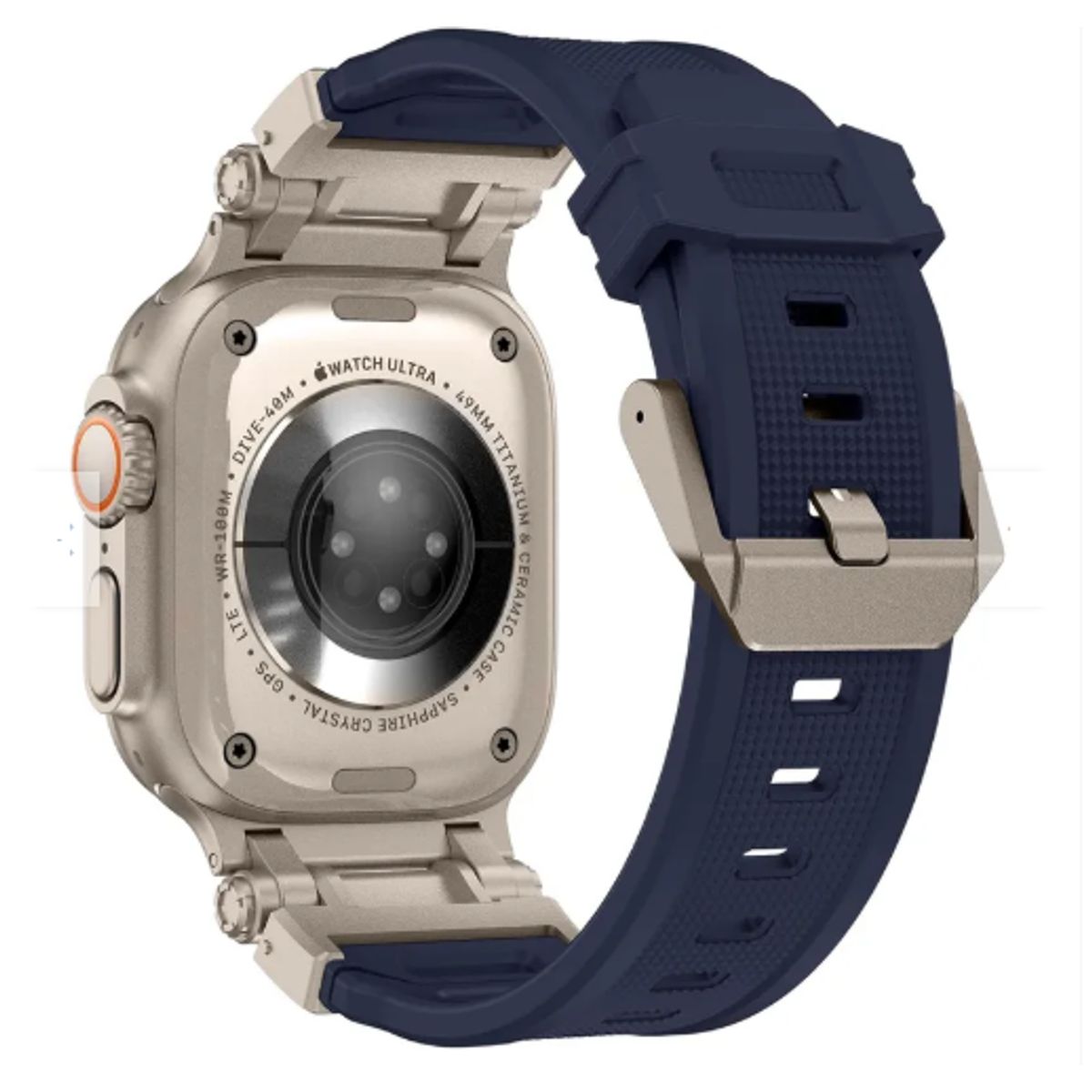 GENERICO - Correa Acero y TPU Rugged para Apple Watch 44mm - AZUL