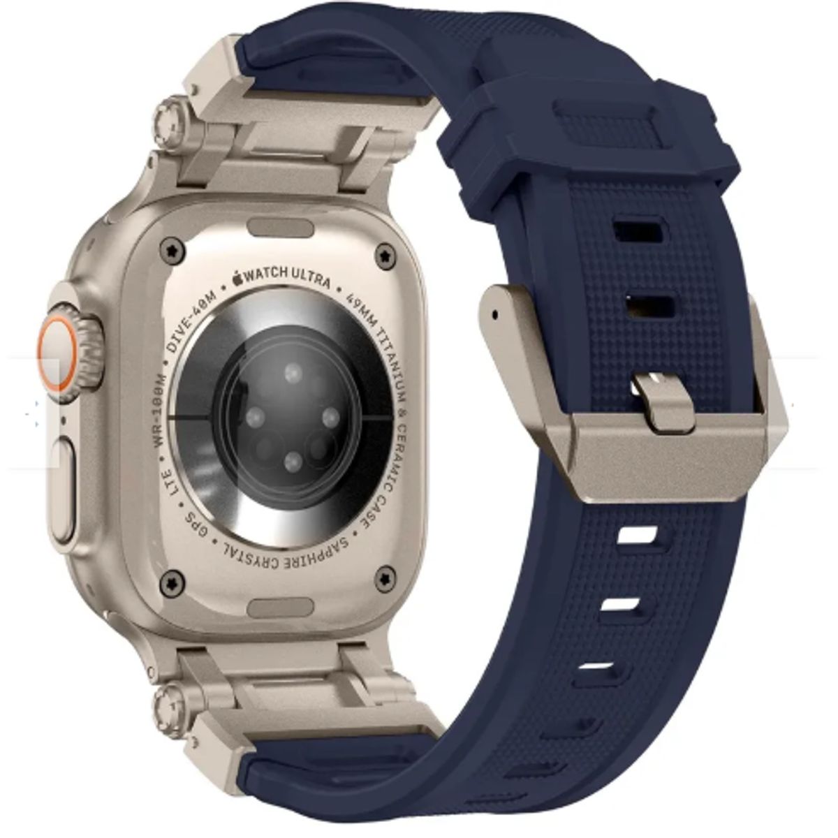 GENERICO - Correa Acero y TPU Rugged para Apple Watch 49mm - AZUL