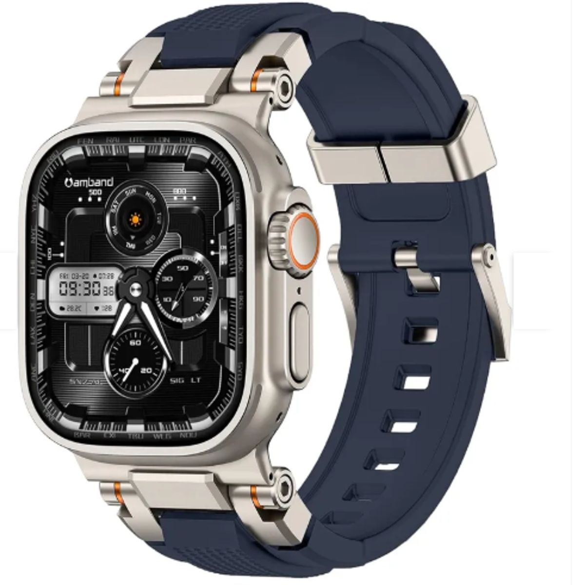 GENERICO - Correa Acero y TPU Rugged para Apple Watch 49mm - AZUL