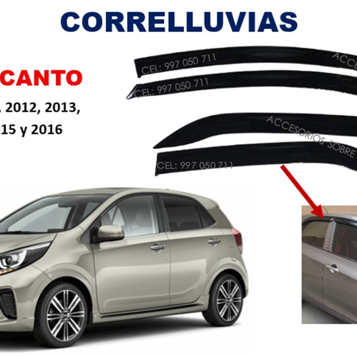 Correlluvias KIA PICANTO año 2011 al 2016, marca GENERICO - Foto Principal