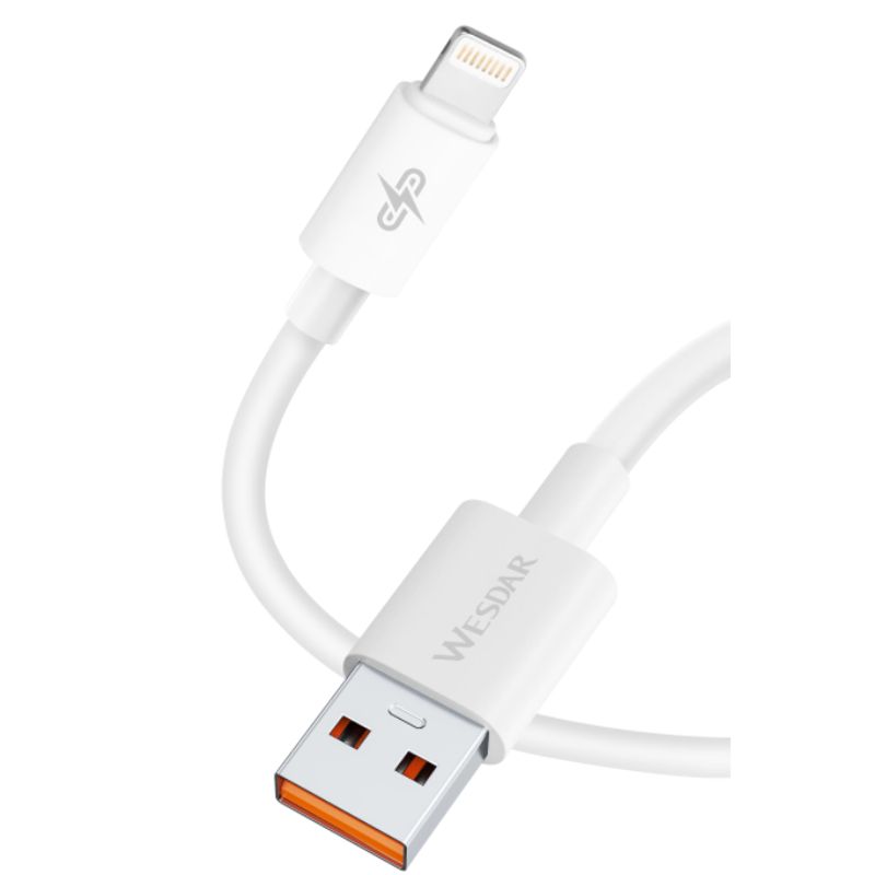 WESDAR - Wesdar - Cable 200cm Lightning a USB PD 20W 6A - Blanco