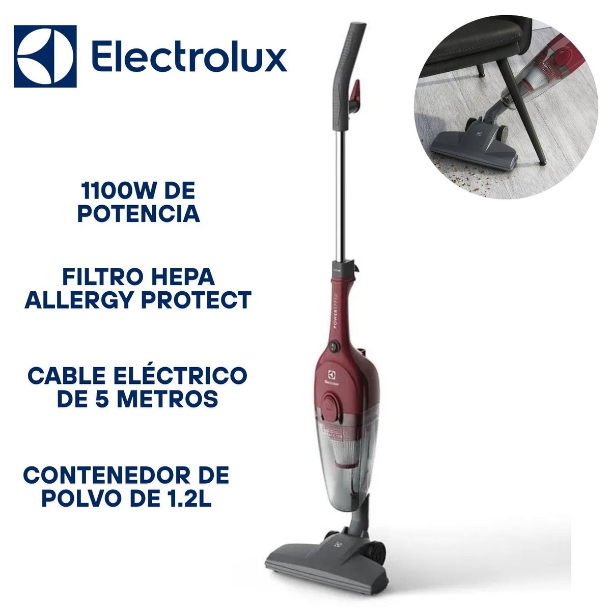 ELECTROLUX - Aspiradora vertical Electrolux STK13 Power Speed 2 en 1 Rojo