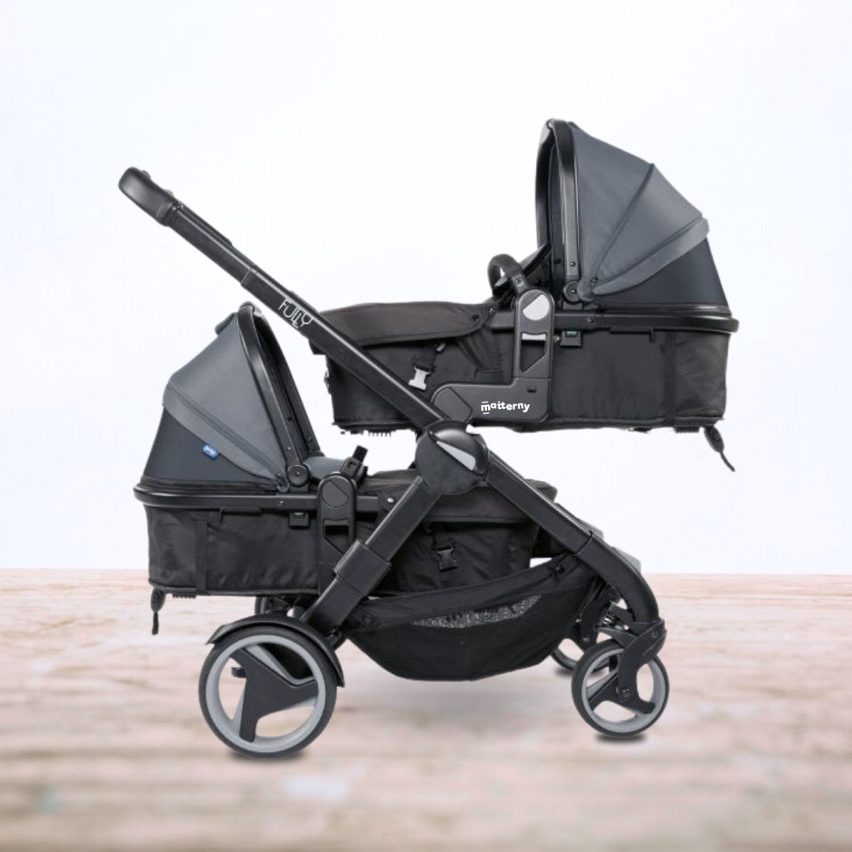 CHICCO - Coche Mellicero para Bebé  »FULLY TWIN STONE» Black