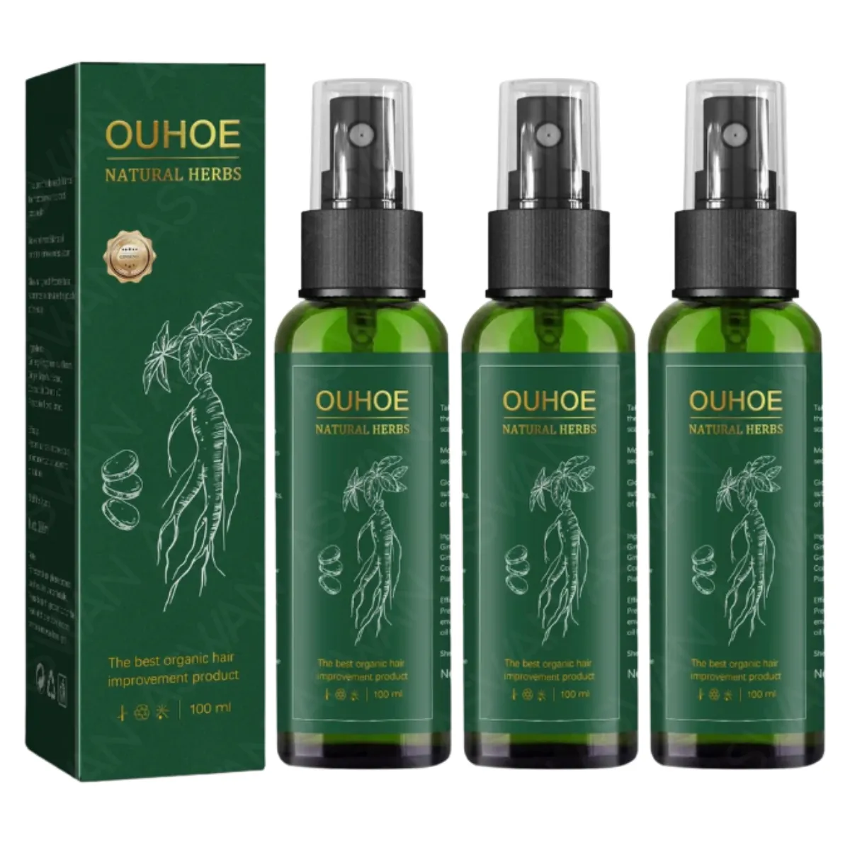 GENERICO - Pack x3 Ouhoe Elixir para el Crecimiento del Cabello 100 ml