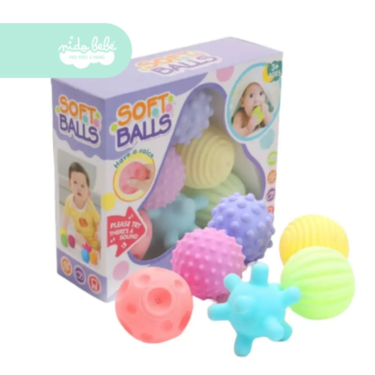 BABY - set de pelotas didacticas sensoriales de bebe