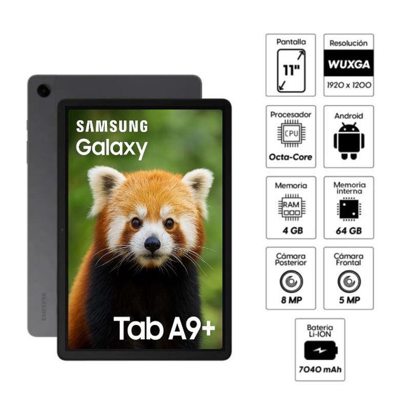 SAMSUNG - Samsung Galaxy Tab A9+ Wi-Fi  64gb Rom+4gb Ram, Gray