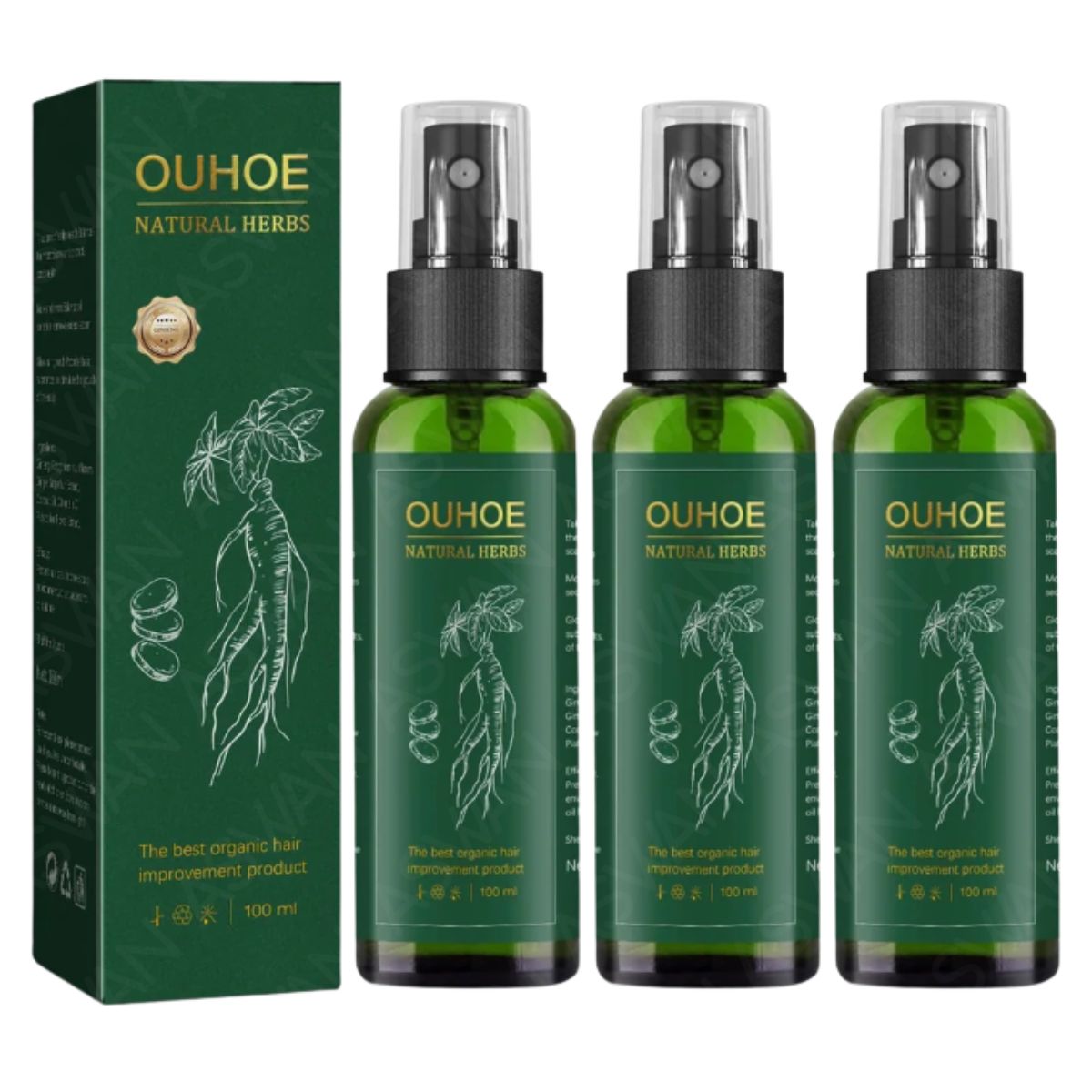 GENERICO - Pack x3 Ouhoe Elixir para el Crecimiento del Cabello 100 ml