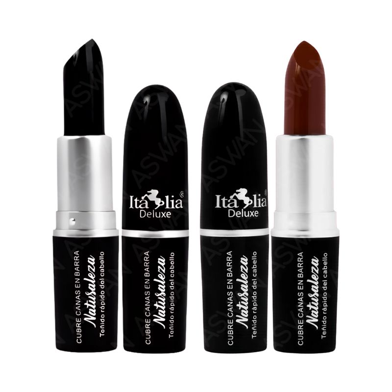 GENERICO - Pack de Cubre Canas en Barra Natural Black + Brown 45 g - Italia Deluxe